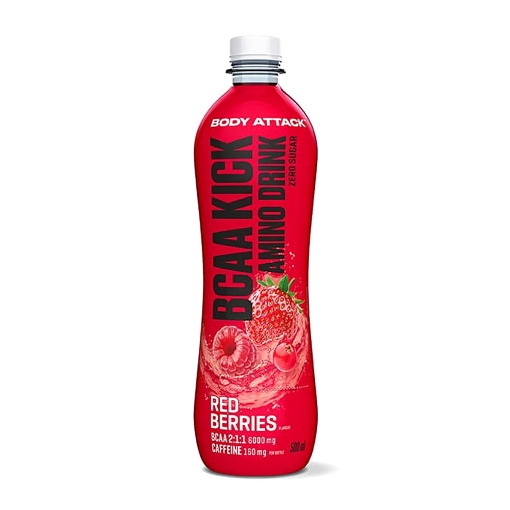 Billede af BCAA KICK Røde Bær - 500 ml Body Attack