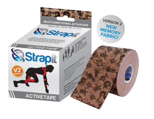 Billede af Strapit ACTIVETAPE 7,5 cm x 5 m – Beige/Sort