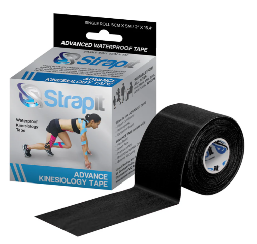 Billede af Kinesiologitape Advance 5cm x 5m Sort – Strapit