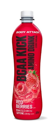 Billede af BCAA KICK Røde Bær - 500 ml Body Attack